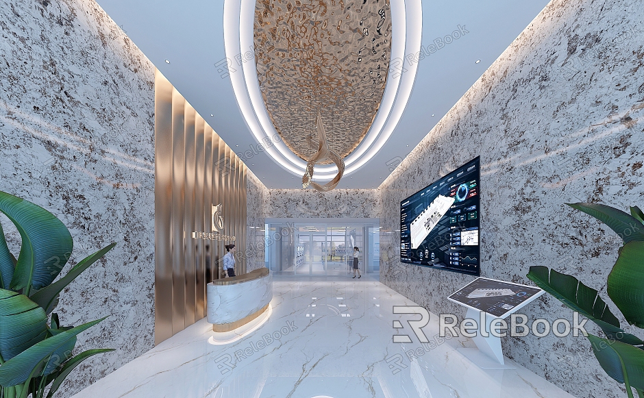 Light Luxury Front Office Lobby model