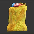 Yellow Textured Boot Shaped Container Holding Colorful Balls Yellow Blue And Polka Dot