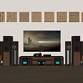 HIFI speaker sound-absorbing board combination speaker TV amplifier cabinet subwoofer diffuser board sound-absorbing board 3d model