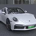 White Sports Car Exterior With Sleek Design And License Plate