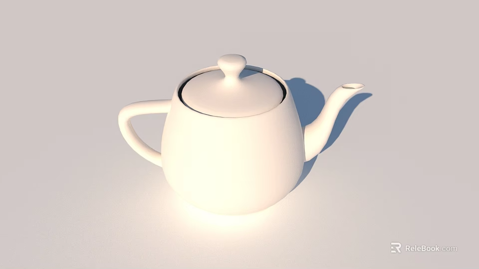 Elegant White Ceramic Teapot With Minimalist Design Smooth Surface And Classic Shape 3d model 