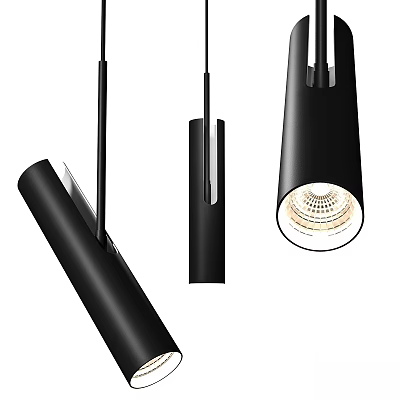 Modern Black Pendant Light Fixtures With Sleek Design For Home Interior Decor 3d model