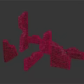 Ruined Red Brick Building Structure With Fragmented Walls And Broken Sections