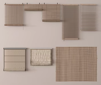 modern venetian blinds roller blinds 3d model