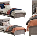 Nordic Single Bed 3d model
