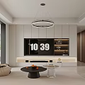 Modern Living Room Interior With White Sofa Coffee Table Oranges Pendant Light And Floor Lamp