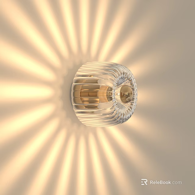 Modern Transparent Glass Wall Lamp With Striped Design And Radiant Light Effect 3d model 