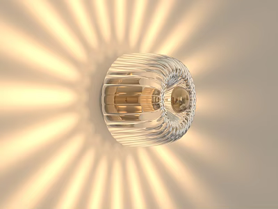 Modern Transparent Glass Wall Lamp With Striped Design And Radiant Light Effect 3d model