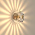 Modern Transparent Glass Wall Lamp With Striped Design And Radiant Light Effect