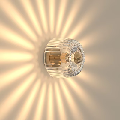 Modern Transparent Glass Wall Lamp With Striped Design And Radiant Light Effect 3d model