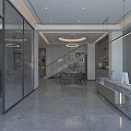 Modern Stylish Office Reception Area With Marble Counter And Spacious Bright Elegant Interior Design