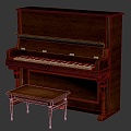 European Piano Antique Piano 3d model