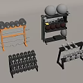 Organized Sports Equipment With Dumbbell Racks Dumbbells And Fitness Balls For Home Gym