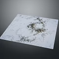 Square White Surface Terrain Model With Central Mountainous Features And Flat Regions 3d model