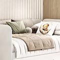 Cozy Kids Bed with House Shaped Headboard Decorative Cloud Lights Light Wood Storage