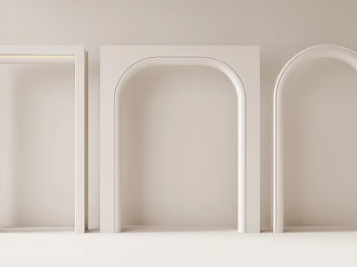 Modern door cover door opening pass arched door 3d model