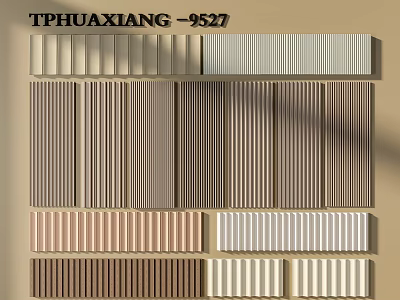 Assorted Wall Panels Featuring Various Colors And Vertical Horizontal Patterns 3d model