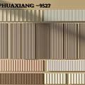 Assorted Wall Panels Featuring Various Colors And Vertical Horizontal Patterns 3d model