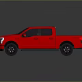 Red Modern Pickup Truck 3D Render With Sleek Front Fascia And Cargo Bed