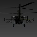 Military Helicopter 3D Model With Camouflage Paint Rotors And Weapon Mounts