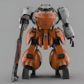 Intelligent Mechanical Robot Model With Orange Gray Armor And Dual Angle