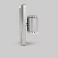 Contemporary Wall Mounted Sconce with Brushed Silver Metal Frame and Clear Glass Accents