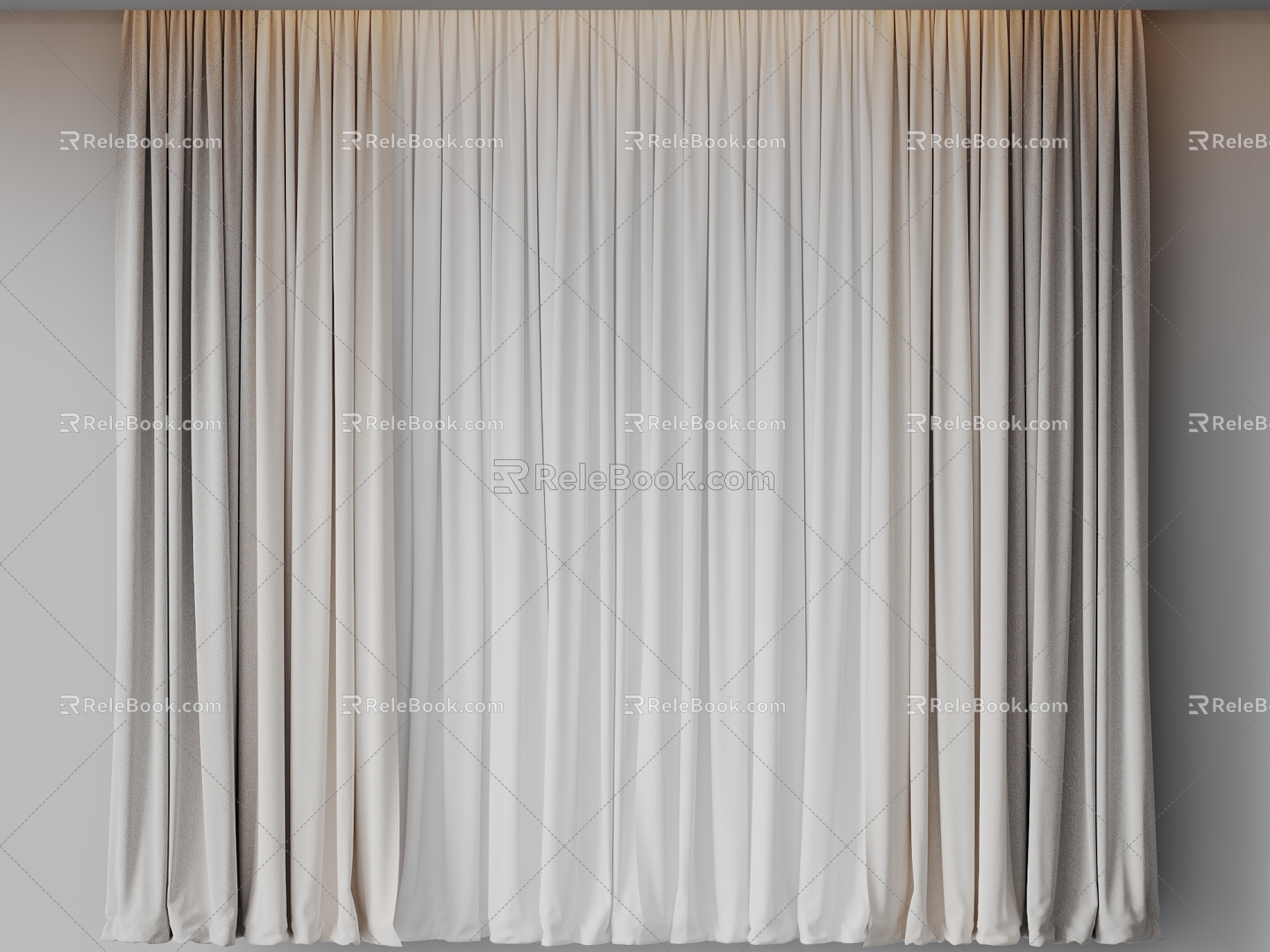 curtain gauze curtain 3d model