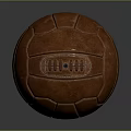 Brown Leather Football As Sports Equipment With Stitched Surface Design