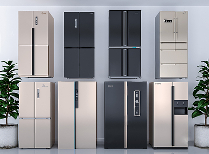 Modern refrigerator 3d model