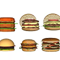 Assorted Delicious Looking Hamburgers Displayed In A Row With Various Styles And Toppings