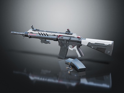 modern rifle semi-automatic rifle combat rifle 3d model