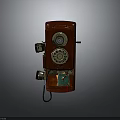 Vintage Red Electronic Telephone With Rotary Dial And Classic Design