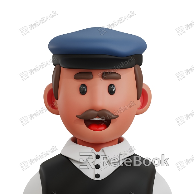 European-style old man grandfather driver cartoon old man cartoon driver model