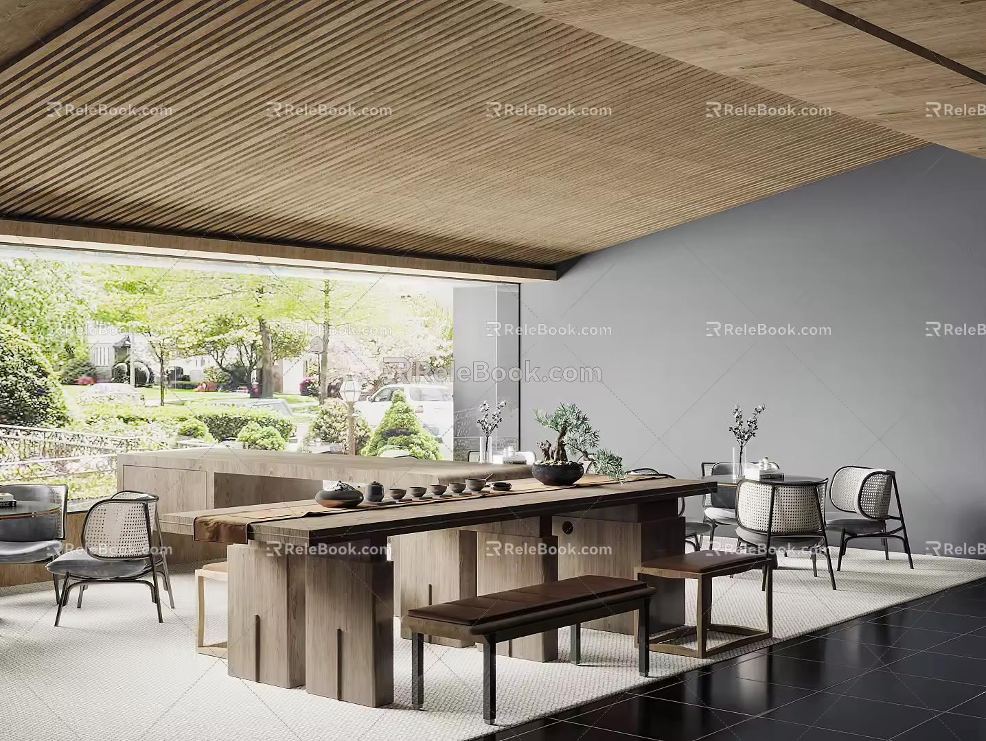 New Chinese Reception Area Sales Office Reception Area 3d model