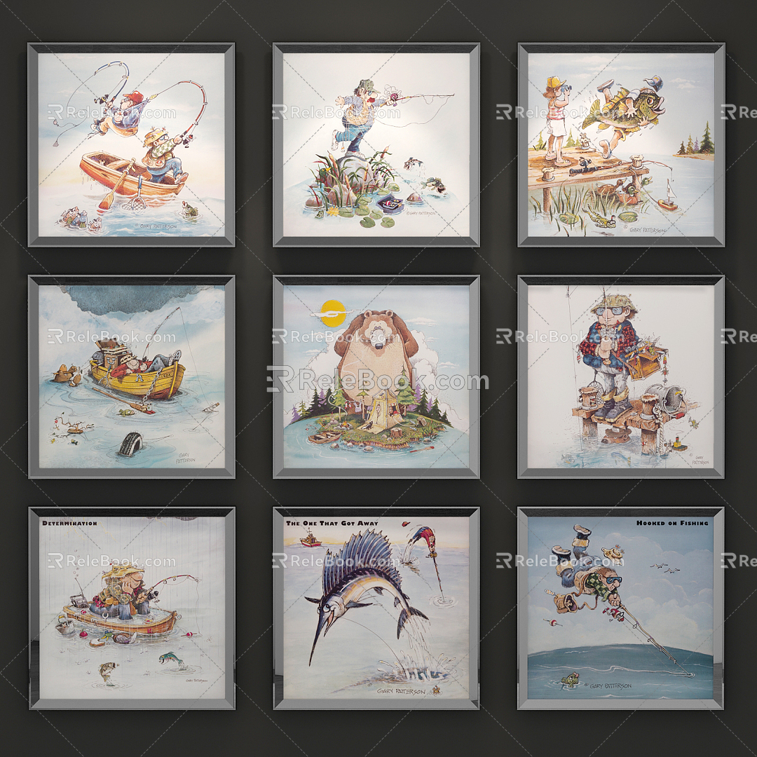 Modern Animal Painting Children's Hanging Painting Decorative Painting Carto Painting 3d model