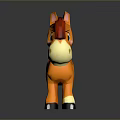 Cute Orange Cartoon Horse Toy With Red Mane White Belly And Black Hooves