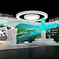 Chengdu Exhibition Booth Featuring Mountain River Landscape Display Area and Modern Lighting Design