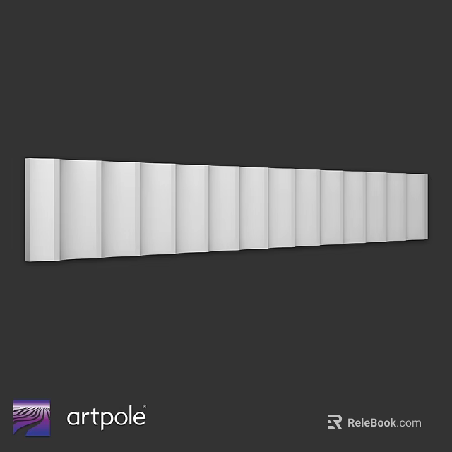 White Long Strip Component With Vertical Sections And Sleek Design For Modern Interior Applications 3d model 
