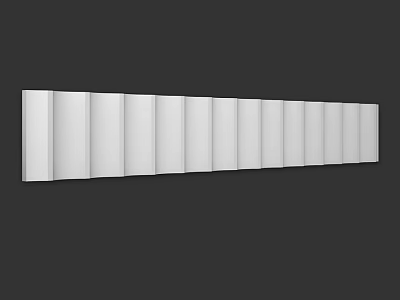 White Long Strip Component With Vertical Sections And Sleek Design For Modern Interior Applications 3d model