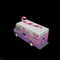 Purple Pop Candy Functional Mobile Truck With Candy Cane And Lollipop Decorations
