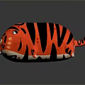 Cute Red And Black Striped Tiger Stuffed Plush Pillow Toy Design 3d model