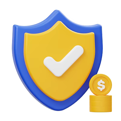 Essential Household Living Items With Secure Protection Checkmark And Dollar Savings 3d model