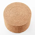 Light Brown Handwoven Round Storage Box With Lid For Home Storage