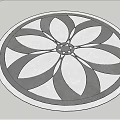Circular Architectural Component With Petal Shaped Design And Central Decorative Structure 3d model