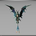 3D Rendered Turquoise Fantasy Dragon With Detailed Wings And Spiked Tail