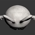Cartoon Character In White Rabbit Costume With Big Ears And Red Eyes