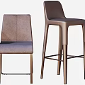 Modern Bar Stools In Various Designs With Neutral Tones Leather Upholstery And Metal Legs