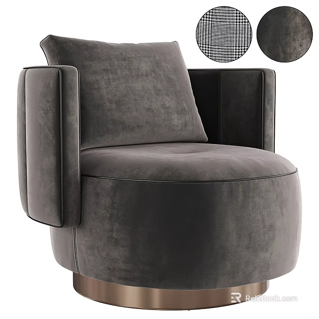 Modern Gray Velvet Sofa Coffee Table Combination With Round Mesh Design Living Room Furniture 3d model 