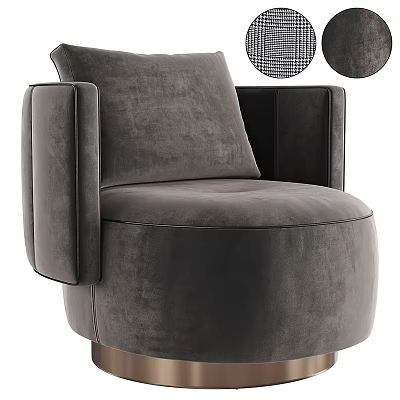Modern Gray Velvet Sofa Coffee Table Combination With Round Mesh Design Living Room Furniture 3d model