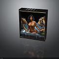 Decorative Square Frame Furniture With Tiger Print Woman And Tigers Waterfall Background Artwork